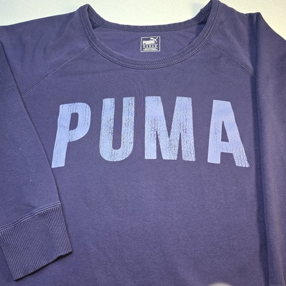 Puma Tops - Puma Sweatshirt Wom XL Purple Graphic Pullover Raglan Scoop Neck Distressed Logo